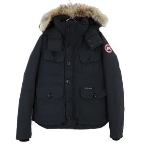 Canada Goose Men's Dark Jacket with Fur Trim